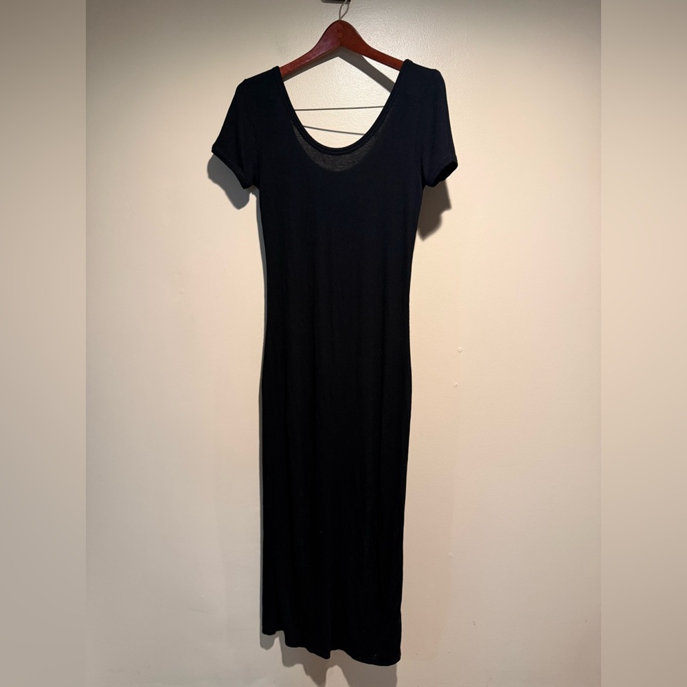 Aritzia Black Short Sleeve Maxi Dress